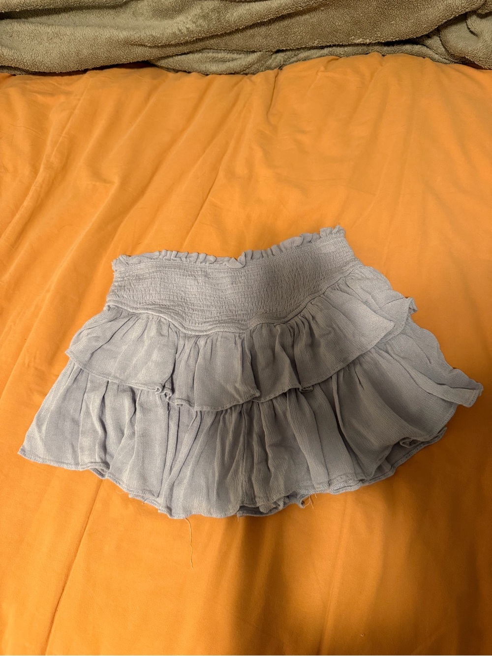 Light Blue Ruffled Mini Skirt - Breezy Layered Style